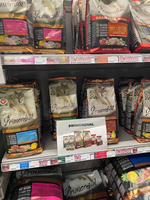 Trouver des croquettes PRIMORDIAL  pour chien et chat sans céréales, 100% naturel à proximité de Fécamp !